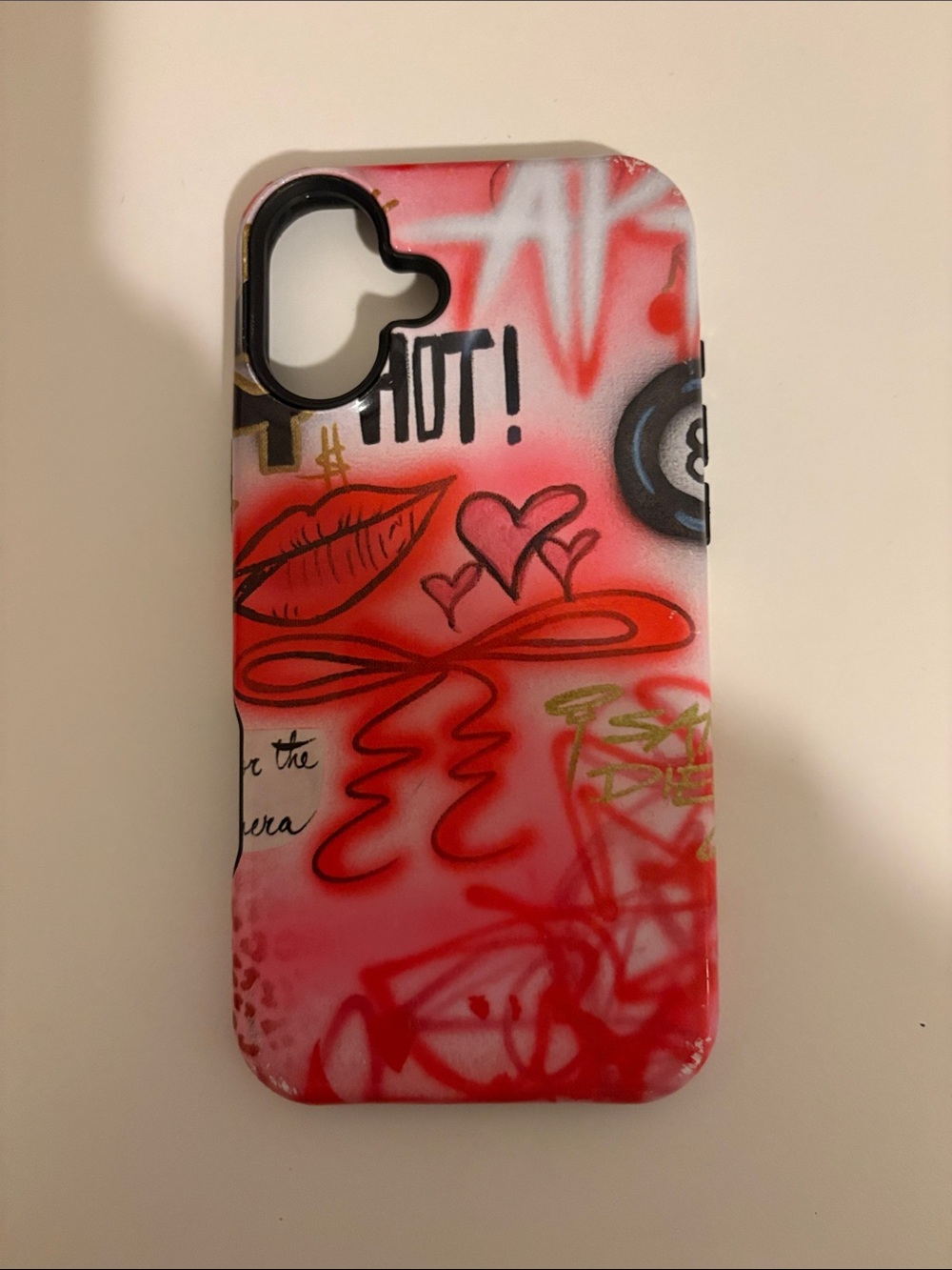 IPHONE 16 PLUS Camair Graffiti Red Protective Phone Case some marks